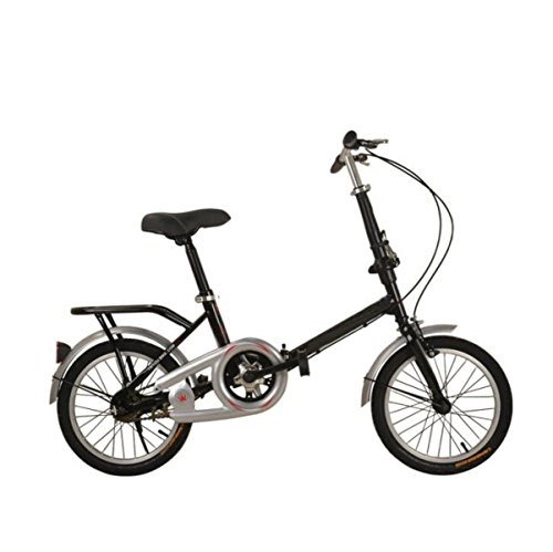 Road Bike : Bicycle Child Folding Bike 20 Inch 16 Inch 12 Inch Adult Student Bicycle High-end Folding Bicycle Outdoor Cycling, Black-16in
