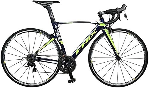Road Bike : Bicycle Road Bike, 22 Speed Lightweight Aluminium Road Bicycle, Adult Men Women Racing Bicycle, Carbon Fiber Fork, City Commuter Bicycle, Blue, 470 (Color : Blue, Size : 500)