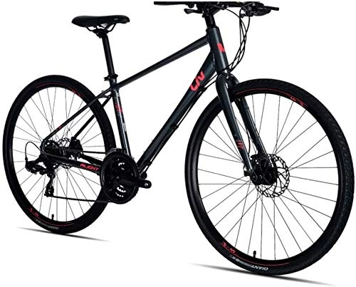 Road Bike : Bicycle Women Road Bike, 21 Speed Lightweight Aluminium Road Bike, Road Bicycle with Mechanical Disc Brakes, Perfect for Road Or Dirt Trail Touring, Black, XS, Size:S (Color : Black, Size : S)