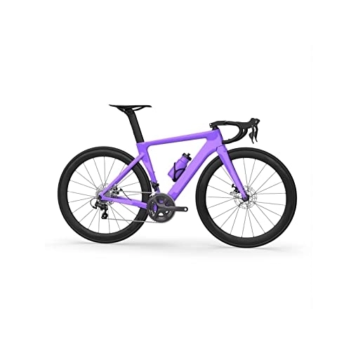 Road Bike : Bicycles for Adults Carbon Fiber Road Bike Complete Road Bike Kit Cable Routing Compatible (Color : Purple, Size : Medium)