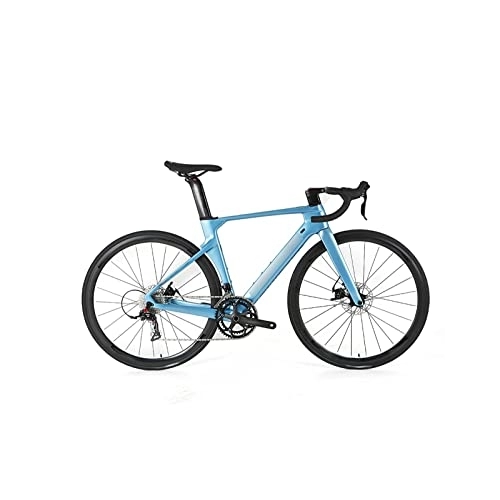 Road Bike : Bicycles for Adults Off Road Bike Carbon Frame 22 Speed Thru Axle 12 * 142mm Disc Brake Carbon Fiber Road Bicycle (Color : Blue, Size : 46cm)