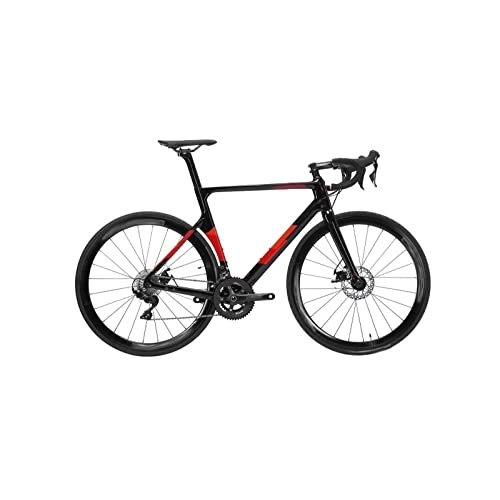 Road Bike : Bicycles for Adults Professional Racing Bike 22 Speed Adult Bike Carbon Fiber Frame Road Bike (Color : Black red, Size : Large)