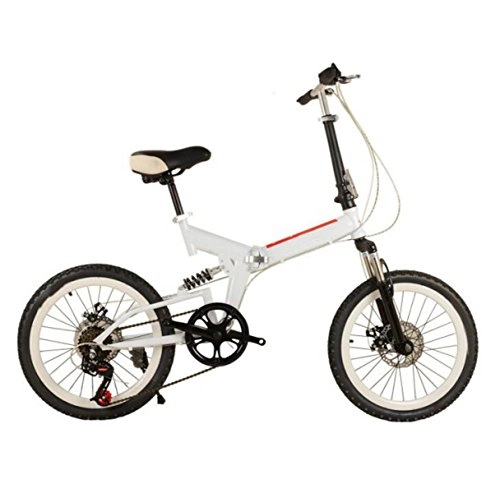 Road Bike : Bike 20-inch Folding Bike Adult Children Aluminum Bicycle High-end Folding Bike Mini Student Bicycle, White-20in