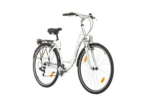 Road Bike : BIKE SPORT LIVE ACTIVE Rimini Lady 28 inch 480mm Comfort City Bike 6 Speed Shimano White Pearl