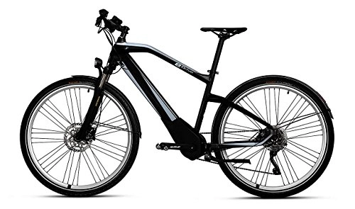 Road Bike : BMW Genuine Active Hybrid Electrical Aluminium E-Bike Bicycle, Colour: Black Silver Size: M