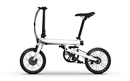 Road Bike : Bright love 16-inch original electric bike qicycle miniature electric Eike Smart folding bicycle lithium battery Rice City, White