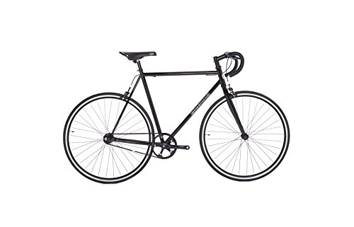 Road Bike : Brixton Bicycle Club Fixed Gear Fixie Single Speed Road Bike Drop Racing Handlebar (Black, 58)