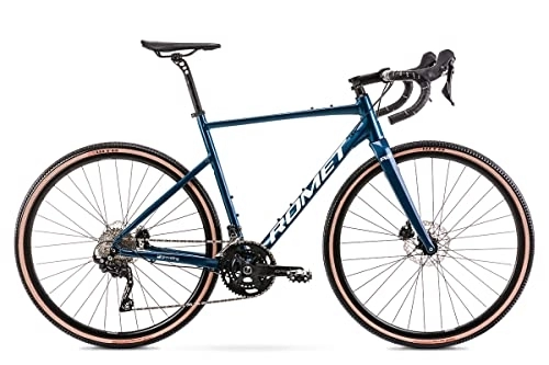 Road Bike : Canellini Gravel bike bicycle bicycle road racing gravel mtb aluminum fork carbon Shimano GRX Flat Saddle Fizik Taiga Romet Aspre 2 (Blue)