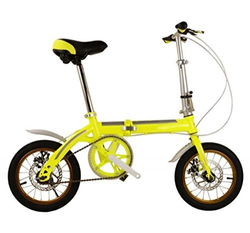 Road Bike : Children Bicycle 14 Inch Folding Car With Light Color With Folding Bike Bicycle Cycling Mountain Bike, Yellow-18in