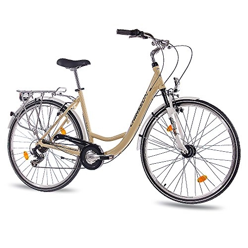 Road Bike : CHRISSON '28inch Luxury Alloy City Bike Women's Bicycle Relaxia 1.0with 6Gears Shimano Ivory Coast