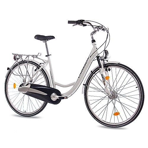 Road Bike : CHRISSON '28inch Luxury Alloy City Bike Women's Bicycle Relaxia 2.0with 3Gear Shimano Nexus White