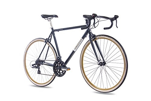 Road Bike : CHRISSON '28inch road bike bicycle VINTAGE ROAD 2.0with 14Shimano A070Retro Look, Matte Black