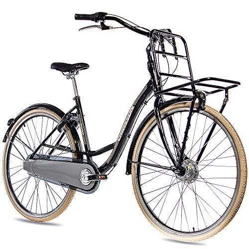 Road Bike : CHRISSON '28inch Vintage City Bike Women's Bicycle VIVERO Lady Aluminium with Shimano Nexus 3G Black