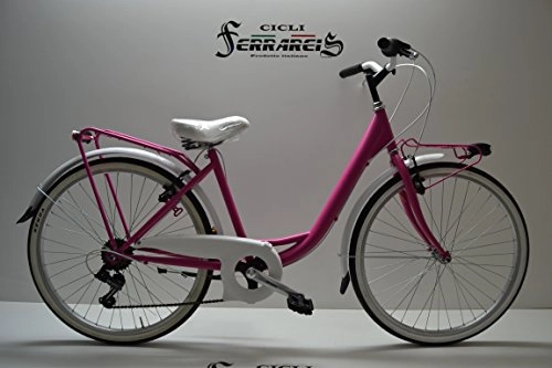 Road Bike : City bike 26 in acciaio fucsia 6v personalizzabile
