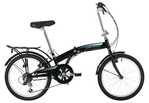 Road Bike : Classic Unisex Motion Folding Bike, 11 inch Frame / 20 inch Wheels - Black