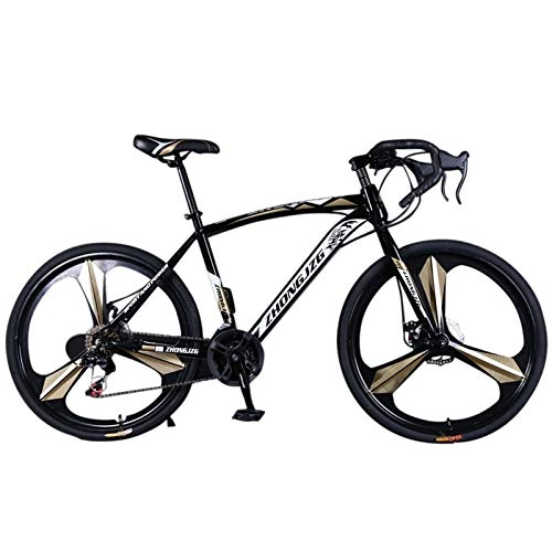 Road Bike : Commuters Aluminum Full Suspension Road Bike 21 Speed Disc Brakes 700c teenage bicycle Lightweight (Color : Black, Size : Other)