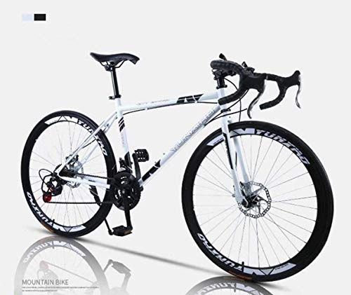 Road Bike : CSS Road Bicycle, 24-Speed 26 inch Bikes, Double Disc Brake, High Carbon Steel Frame, Road Bicycle Racing, Men's and Women Adult 6-24, E