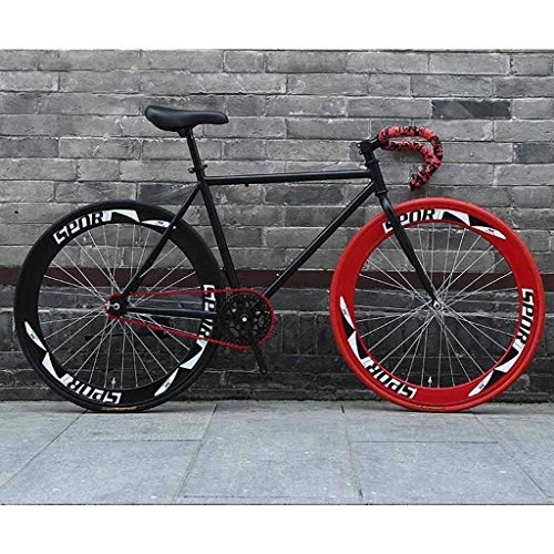 Road Bike : CSS Road Bicycle, 26 inch Bikes, Stripped Back Fixie Brake System, High Carbon Steel Frame, Road Bicycle Racing, Men's and Women Adult 7-10, A