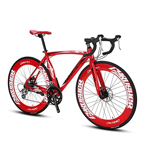 Road Bike : Cyrusher Direct XC700 Mans Road Bike for man 16 Speeds 54CM / 56CM 700C Mechanical Disc Brakes Adult Unisex Road Bicycle for Boys and Girls (red, 56cm)