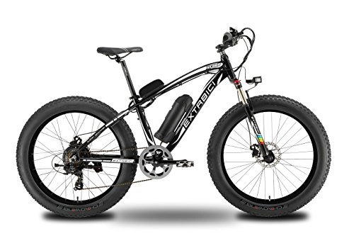 Road Bike : Cyrusher Direct XF660 500W 48V *10.4AH Mans Electric Mountain Bike Bicycle 7 Gears Mechanical Disc Brakes 26X4.0 Inch Fat Tire Snow Beach Fat eBike for Outdoor Cycling (Black)