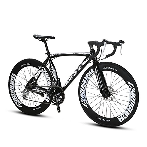 Road Bike : Cyrusher Man's Road Bike 14 Speeds 54CM 700C Mechanical Disc Brakes Bicycle (black)
