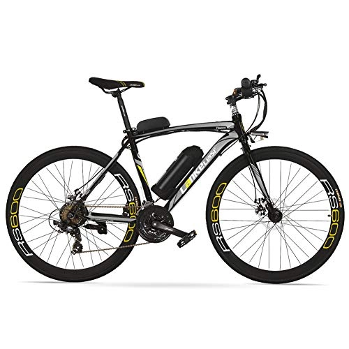 Road Bike : Cyrusher RS600 Mans 50cm x 700c Road Bike 21 Speeds Electric Bike 240W 36V 15AH Removable Lithium Battery Mountain Bike City Bike Power Assist with Carbon Steel Frame & Dual Disc Brakes