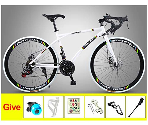 Road Bike : DCMen's And Women's Road Bicycles, MTB Bicycle, 24-Speed 26 Inch Bikes, Double Disc Brake, High Carbon Steel Frame, Road Bicycle Racing / A
