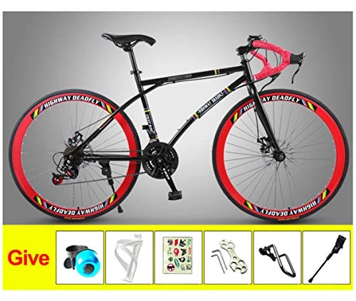 Road Bike : DCMen's And Women's Road Bicycles, MTB Bicycle, 24-Speed 26 Inch Bikes, Double Disc Brake, High Carbon Steel Frame, Road Bicycle Racing / C