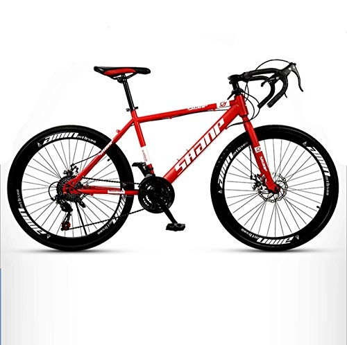 Road Bike : DGAGD Variable speed dead fly bicycle 24 speed adult lightweight road racing live fly bicycle 40 knife circle wheel-red_26 inches