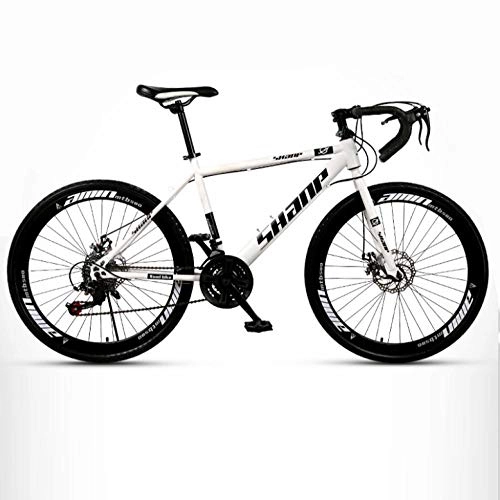 Road Bike : DGAGD Variable speed dead fly bicycle 24 speed adult lightweight road racing live fly bicycle 40 knife circle wheel-white_24 inches