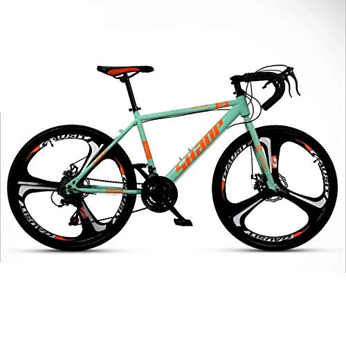 Road Bike : DGAGD Variable speed dead fly bicycle 27-speed adult lightweight road racing live fly bicycle three-wheel-green_24 inches