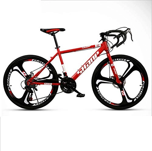 Road Bike : DGAGD Variable speed dead fly bicycle 27-speed adult lightweight road racing live fly bicycle three-wheel-red_24 inches