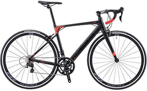 Road Bike : DIMPLEYA Adult Road Bike, Ultra-Light Bicycle Aluminum Frame with Double V Brake, Carbon Fiber Bike, Perfect For Road Or Dirt Trail Touring, Gray, 18 Speed, Black, 22 Speed