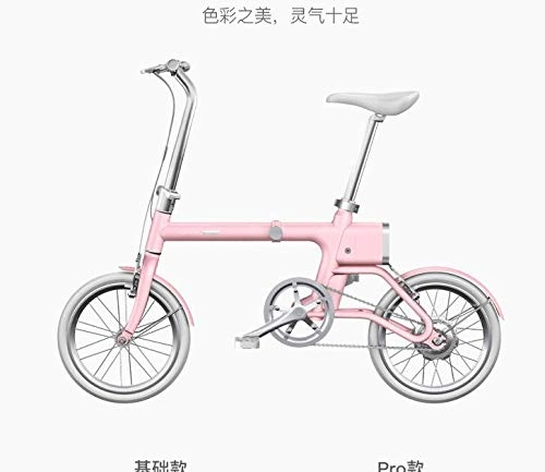 Road Bike : Disc Folding Electric Bike - Portable And Easy To Store In Caravan, Motor Home, Boat, Two Charging Methods, 36V3.2AH, Pink
