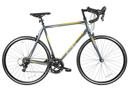 Road Bike : Discount Ammaco Pace Road Racing Sports Bike Drop Bar 700c Wheel 59cm XL Frame Grey Yellow