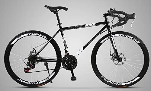 Road Bike : Dszgo Claw Handlebar 26 Inch 40 Knife Mechanical Double Disc Brakes Can Be Shifted Road Racing Pure Black Frame City Cycling Bicycle Young Men And Women Bicycle Adult Road Bicycle