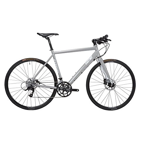 Road Bike : Eastway Fb3.0 Alloy Flat Bar Road Bike - Grey / White, Medium