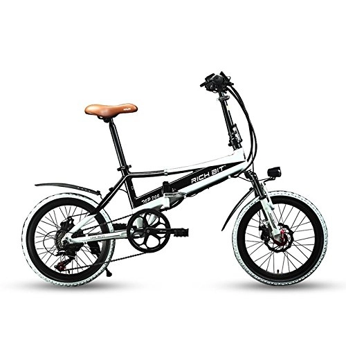 Road Bike : eBike_RICHBIT Electric Bike Folding Electric Bicycle 250W With Removable 48V*8AH Lithium - Iron Battery Adult E-Bike (Black-white)