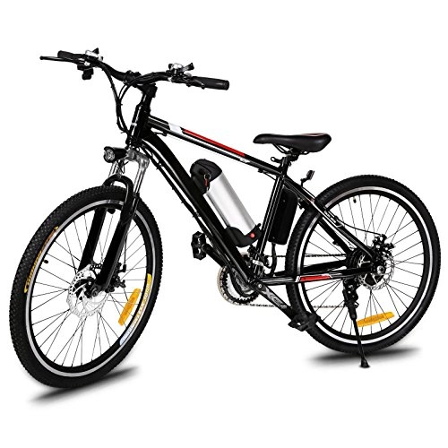 Road Bike : Electric Bike 25 inch Wheel Aluminum Alloy Frame Mountain Bike Cycling Bicycle Black E-bike