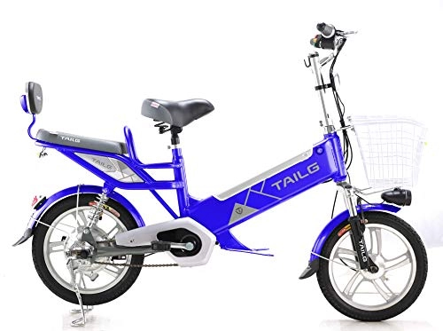 Road Bike : Electric Bike 48V 8Ah Lithium-ion Built-in Battery Electric Motor Bicycle Ebike 16 (Blue)