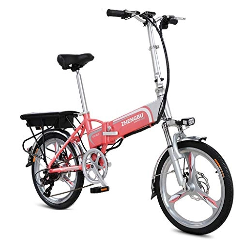 Road Bike : Electric Bikes Electric Bicycle Detachable Lithium Battery Folding Electric Bicycle Adult Bicycle Small Electric Car, Electric Life 160Km (Color : Pink, Size : 160 * 45 * 150cm)