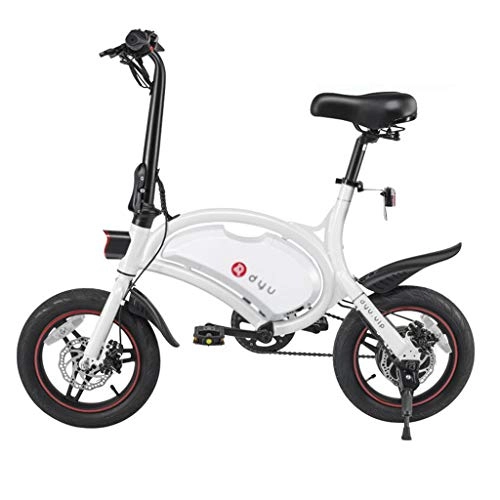 Road Bike : Electric Bikes Electric bicycle electric car 14 inch variable speed folding electric mobility bicycle with 36V detachable lithium battery (Color : White, Size : 116 * 50 * 99cm)