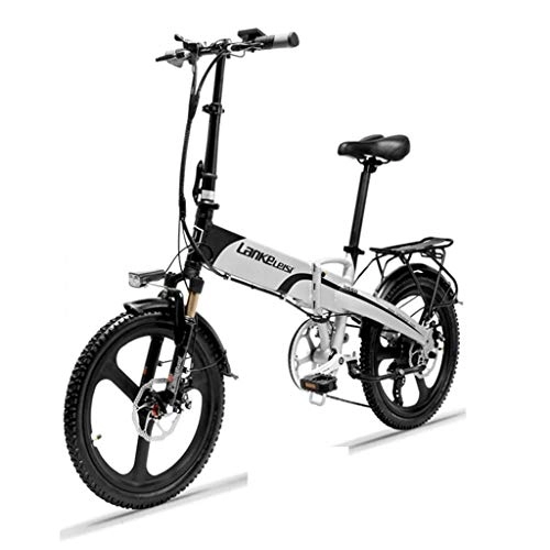 Road Bike : Electric Bikes Electric Bicycle Lithium Battery Adult Male And Female Small Folding Electric Car Battery Car, Electric Life 30-40km (Color : White, Size : 160 * 45 * 110cm)