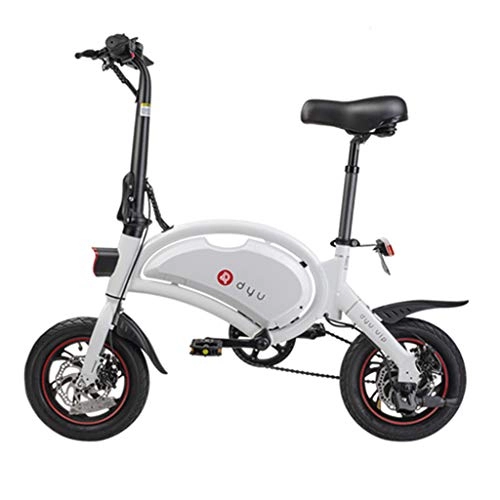 Road Bike : Electric Bikes Electric bicycle mini electric car lithium battery 12 inch folding electric bicycle (Color : White, Size : 116 * 50 * 99cm)