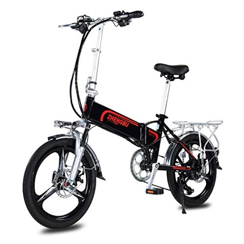 Road Bike : Electric Bikes Folding Electric Bicycle Adult Male And Female Mini Electric Car Aluminum Alloy Battery Car, Endurance Capacity 80km (Color : Black, Size : 160 * 45 * 150cm)