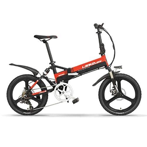 Road Bike : Electric Bikes Folding Electric Bicycle Lithium Battery Moped 20 Inch Mini Adult Men And Women Small Electric Car, Power Lasting 100km (Color : Red, Size : 160 * 70 * 110cm)