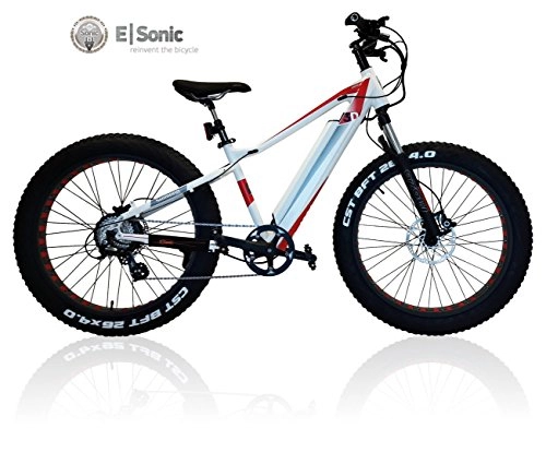 Road Bike : Esonic E-my Fatbike Fat Standard 26E-Bike Pedelec / Spedelec, White, 26 inches