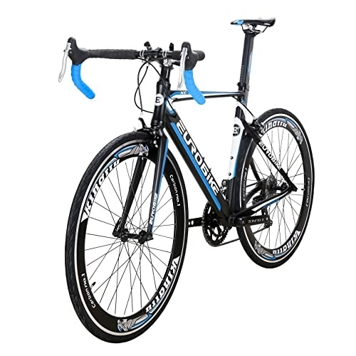 Road Bike : Eurobike Aluminum Road Bike 700C Wheels, 14 Speeds Racing Bike for Mens Road Bicycle (BLUE)