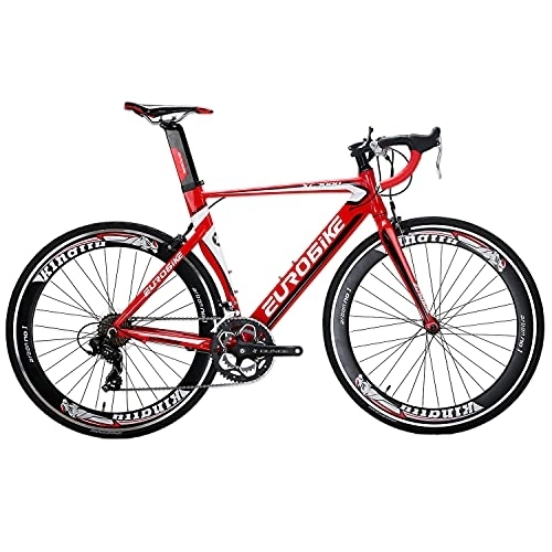 Road Bike : Eurobike YH-XC7000 Mens Road Bike 54cm Lightweight Aluminum Frame 14 Speed 700C Road Bicycle Commuter Bikes for Men and Women 3 Colors (Red)