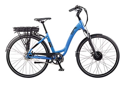 Road Bike : EZEGO Step NX Electric Low Step Over Bike, electric bike, step through bike, Blue, 250W, 36V front motor, 11.6Ah battery
